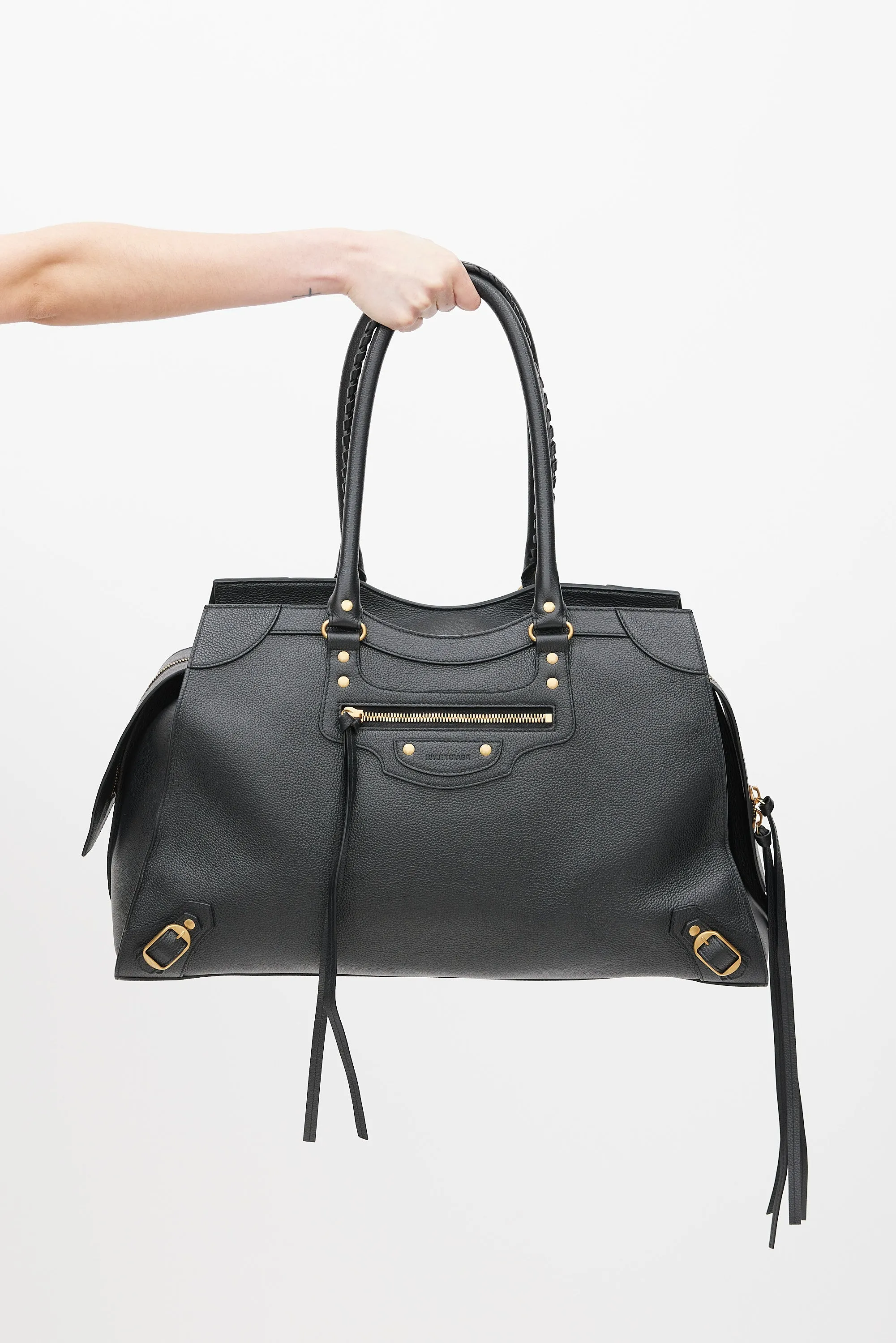 Black Leather Neo Classic Large Bag