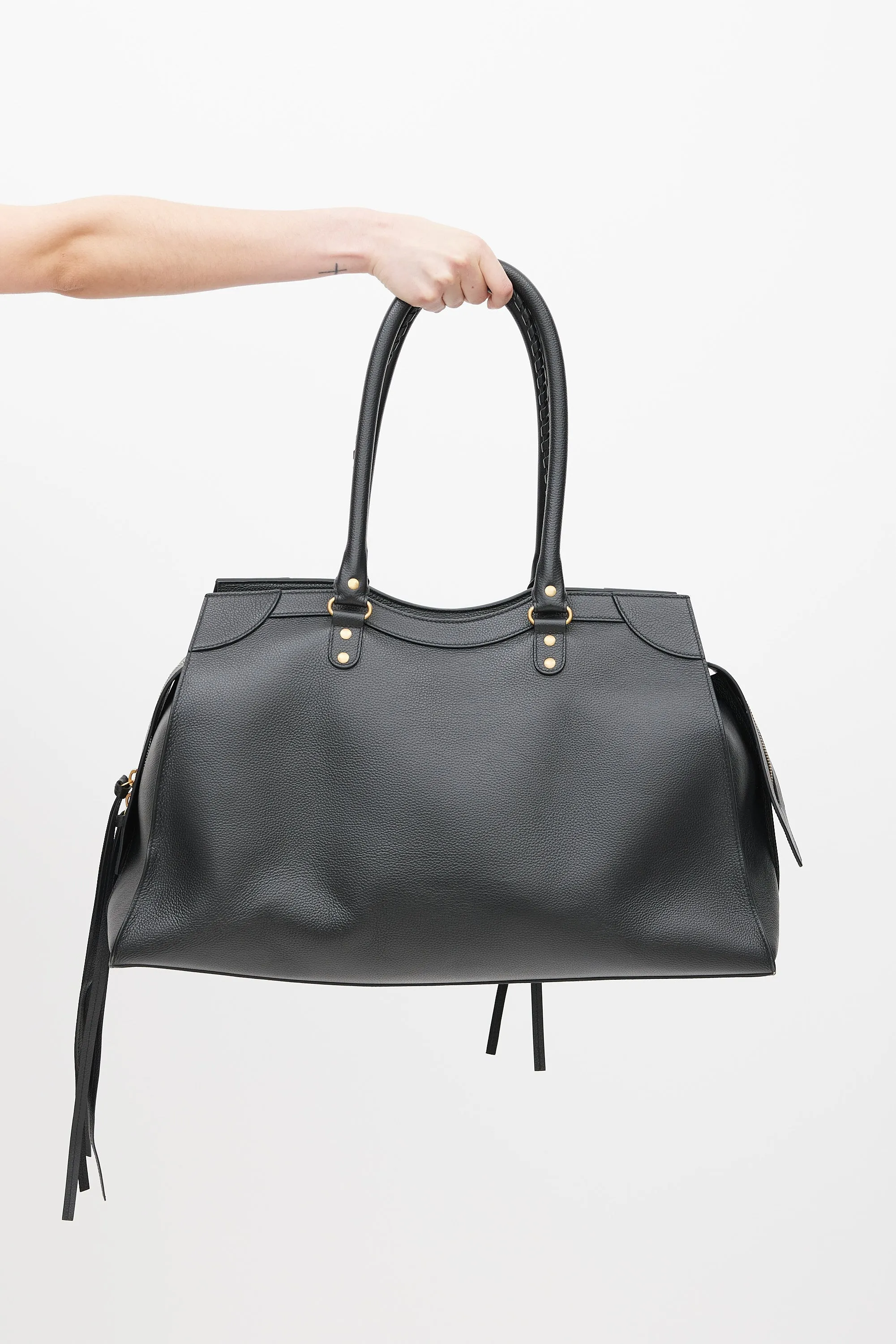 Black Leather Neo Classic Large Bag