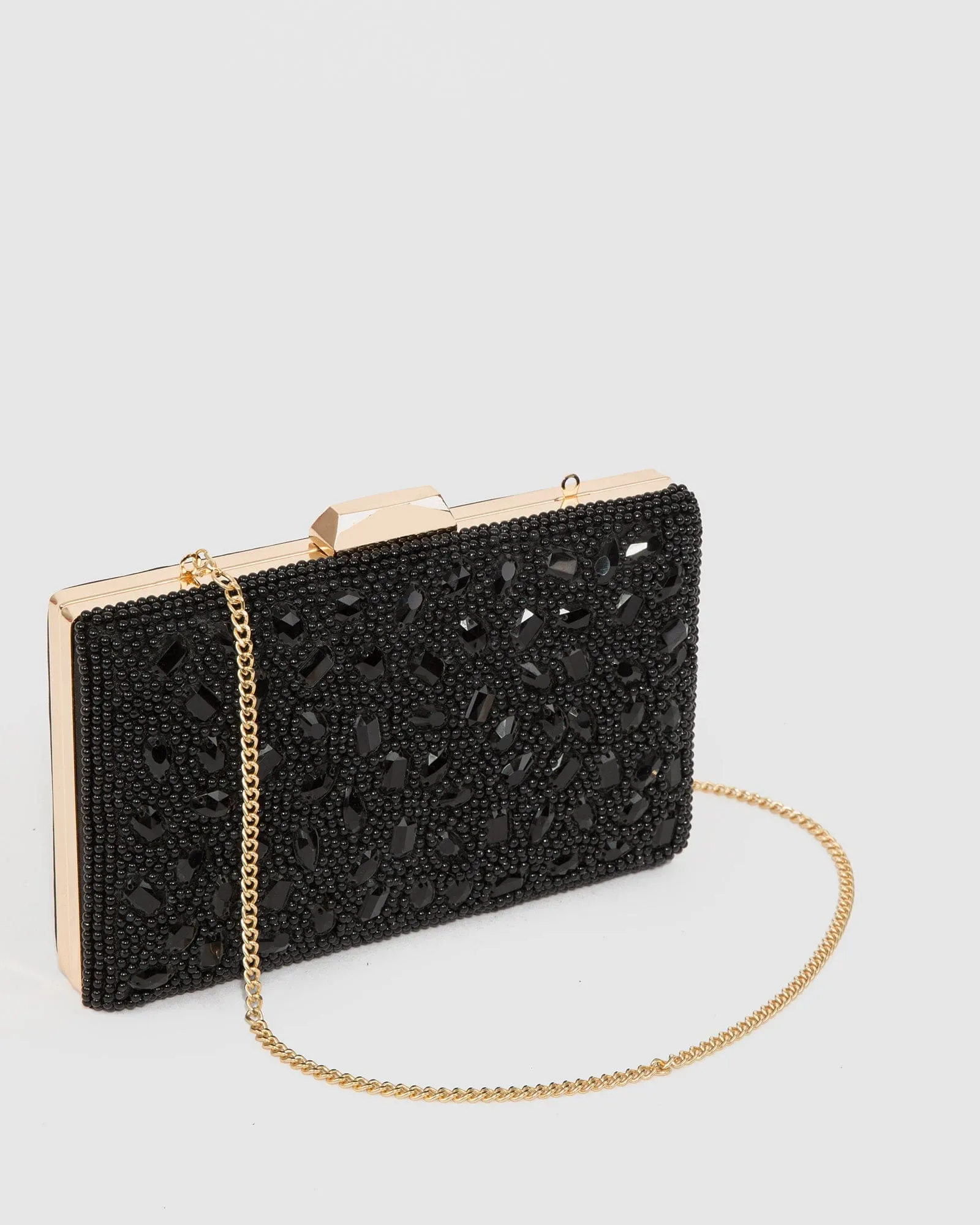 Black Lienke Beaded Clutch Bag