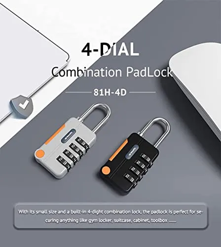 Crasts Luggage Number Lock - 4 Digit Combination Padlocks with a Hardened Steel Shackle - Travel Locks for Suitcases & Bag Number Locks (Rose Gold,Green)