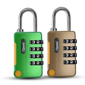 Crasts Luggage Number Lock - 4 Digit Combination Padlocks with a Hardened Steel Shackle - Travel Locks for Suitcases & Bag Number Locks (Rose Gold,Green)