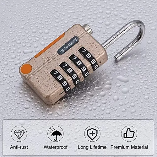 Crasts Luggage Number Lock - 4 Digit Combination Padlocks with a Hardened Steel Shackle - Travel Locks for Suitcases & Bag Number Locks (Rose Gold,Green)