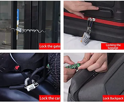 Crasts Luggage Number Lock - 4 Digit Combination Padlocks with a Hardened Steel Shackle - Travel Locks for Suitcases & Bag Number Locks (Rose Gold,Green)