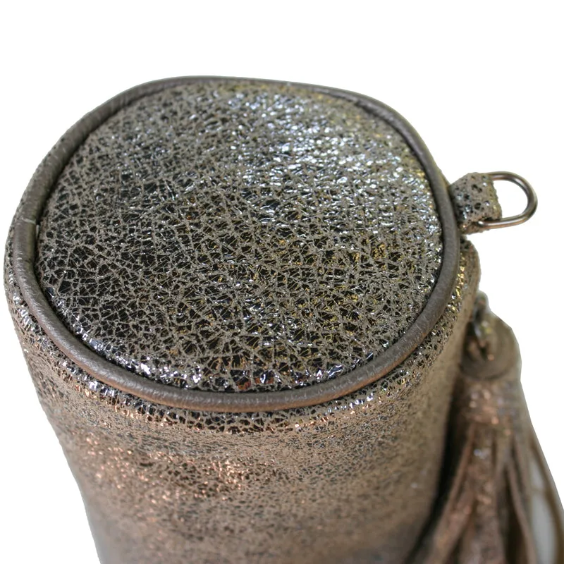 Cylinder Clutch - Antique Silver Metallic
