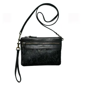Double-Zip Bag with Two Straps - Black Fur