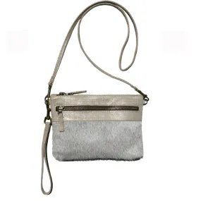 Double-Zip Bag with Two Straps - Ivory Fur