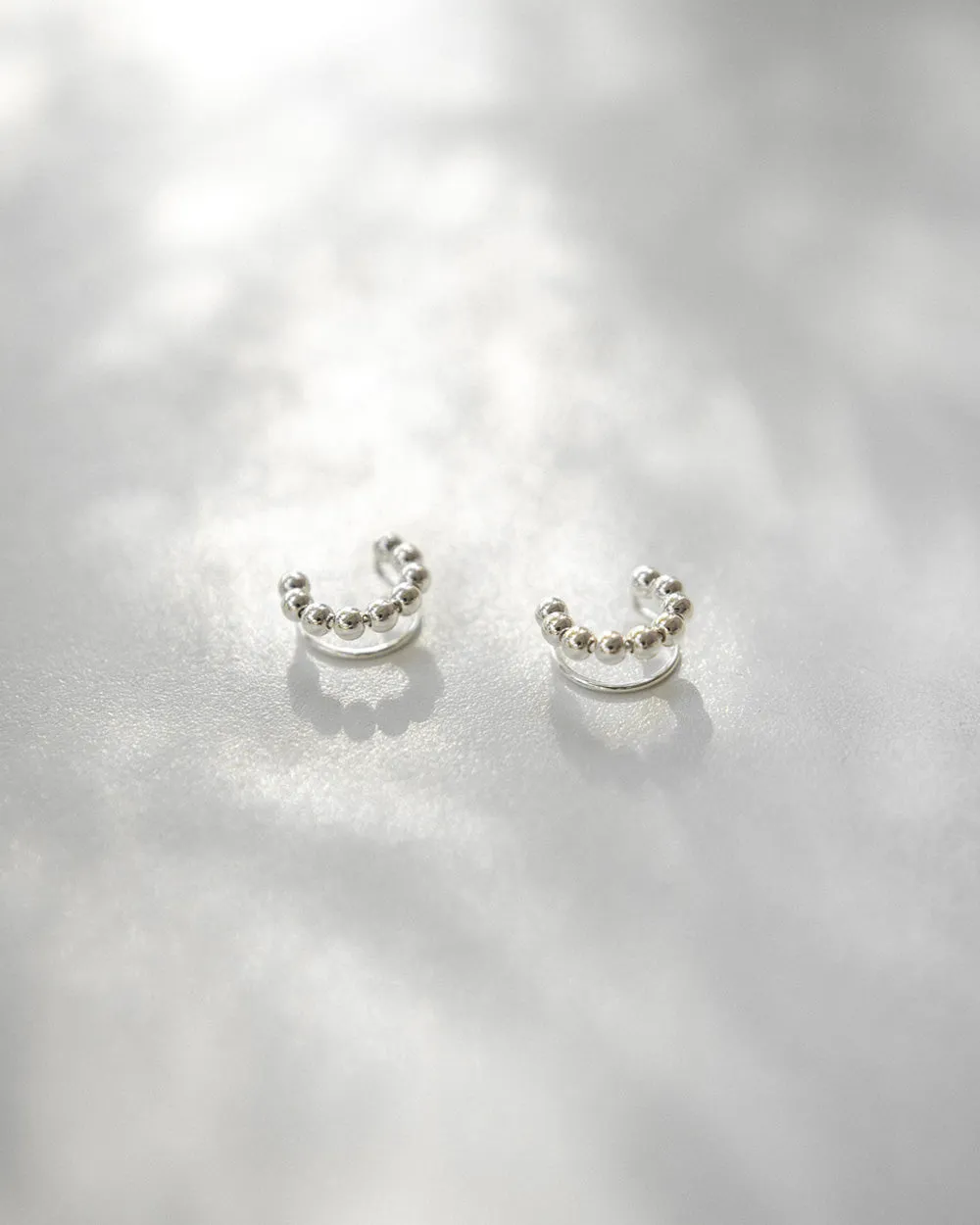 EMI Beaded Ear Cuffs in Silver