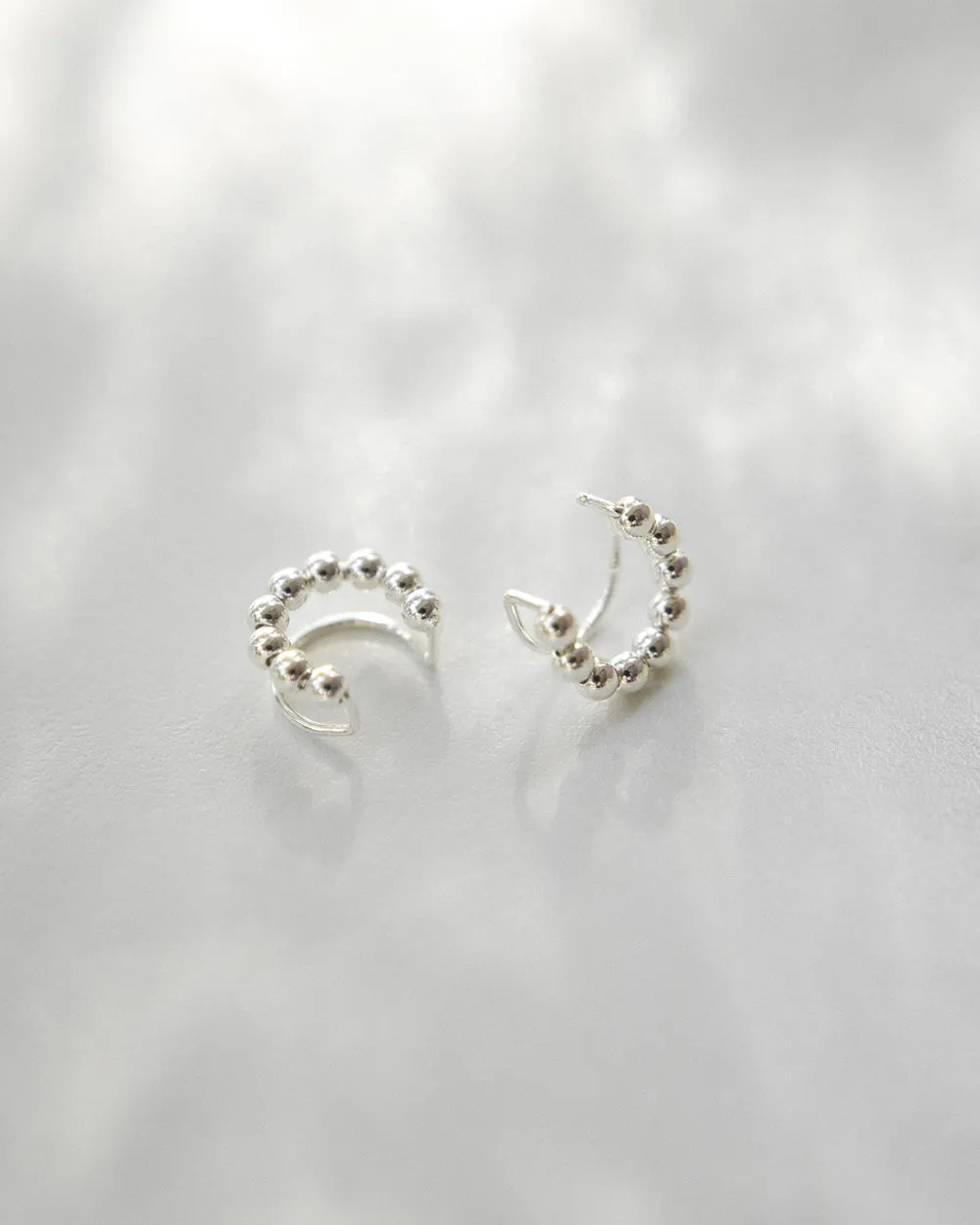 EMI Beaded Ear Cuffs in Silver