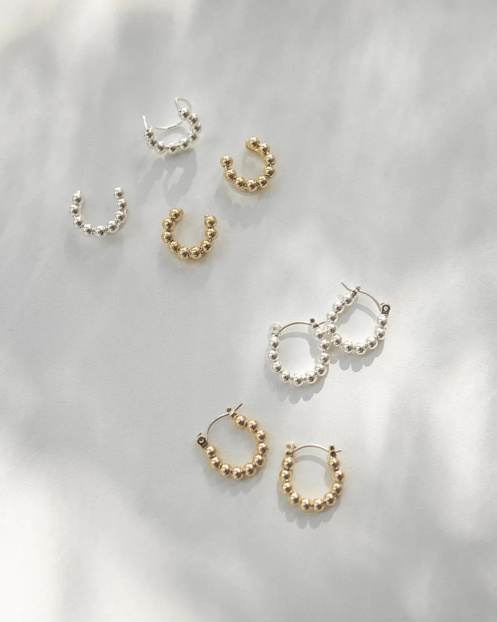 EMI Beaded Ear Cuffs in Silver