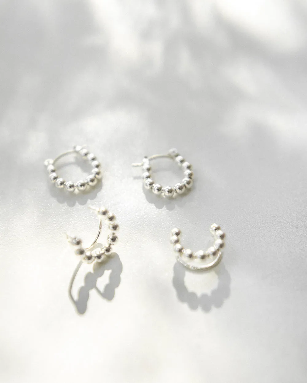 EMI Beaded Ear Cuffs in Silver
