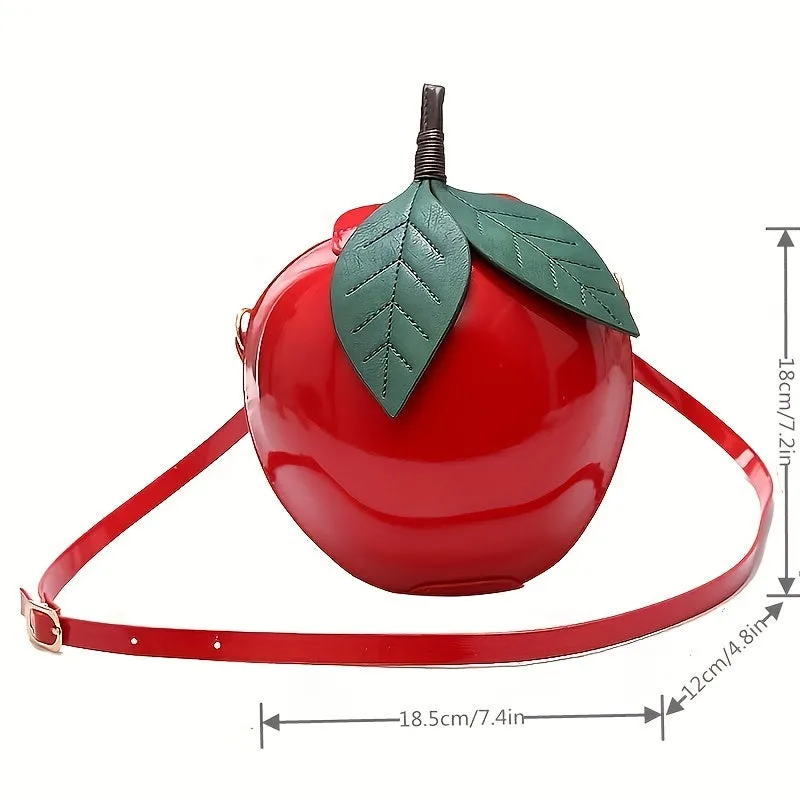 Fruit Shape Crossbody Bag, Cute Cartoon Round Coin Purse, Simple Hard Shell Shoulder Bag
