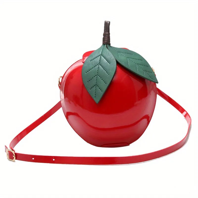 Fruit Shape Crossbody Bag, Cute Cartoon Round Coin Purse, Simple Hard Shell Shoulder Bag