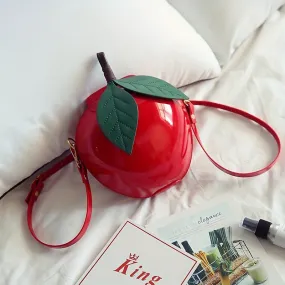 Fruit Shape Crossbody Bag, Cute Cartoon Round Coin Purse, Simple Hard Shell Shoulder Bag