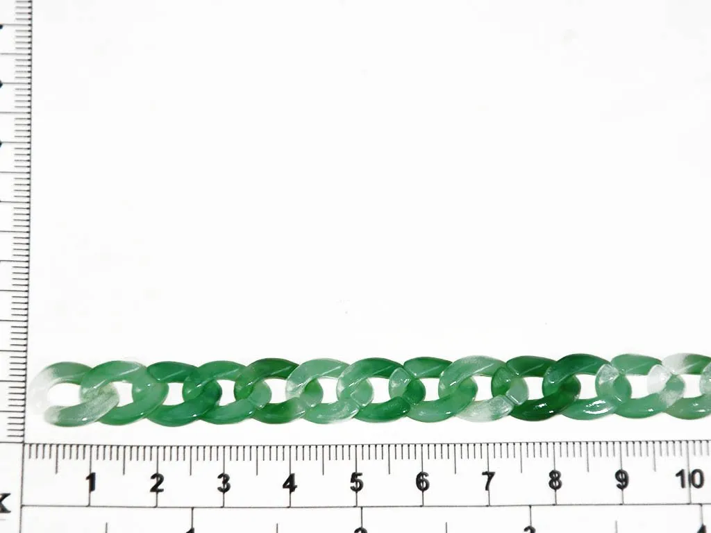 Green White Circular Acrylic Chains