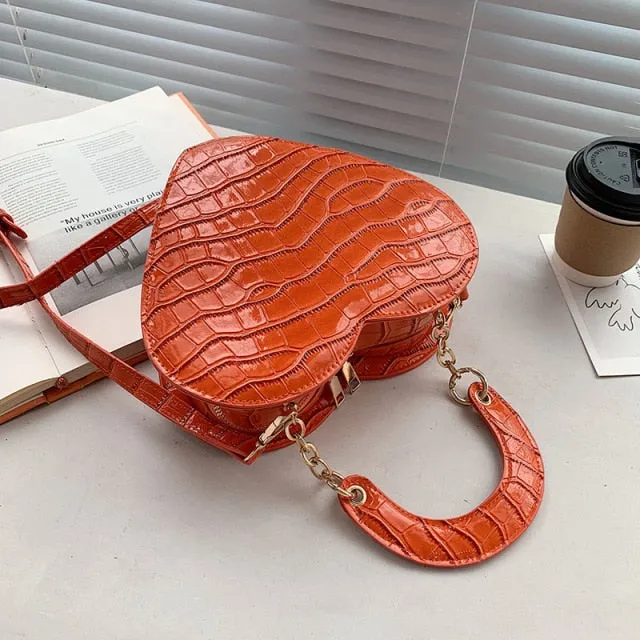 Heart Tote Bag PU Leather Crossbody Shoulder Purse Handbags