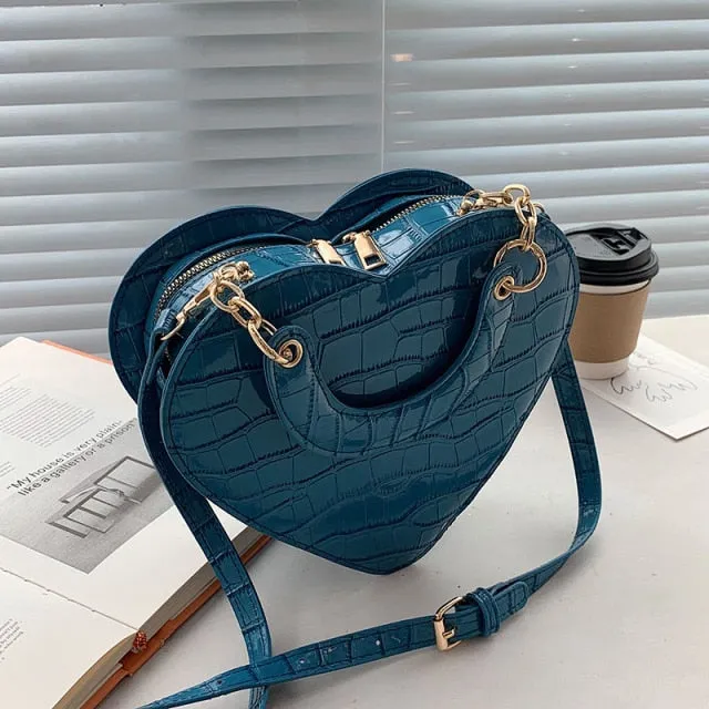 Heart Tote Bag PU Leather Crossbody Shoulder Purse Handbags