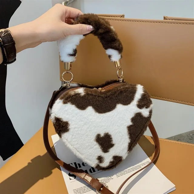 Heart Tote Bag PU Leather Crossbody Shoulder Purse Handbags