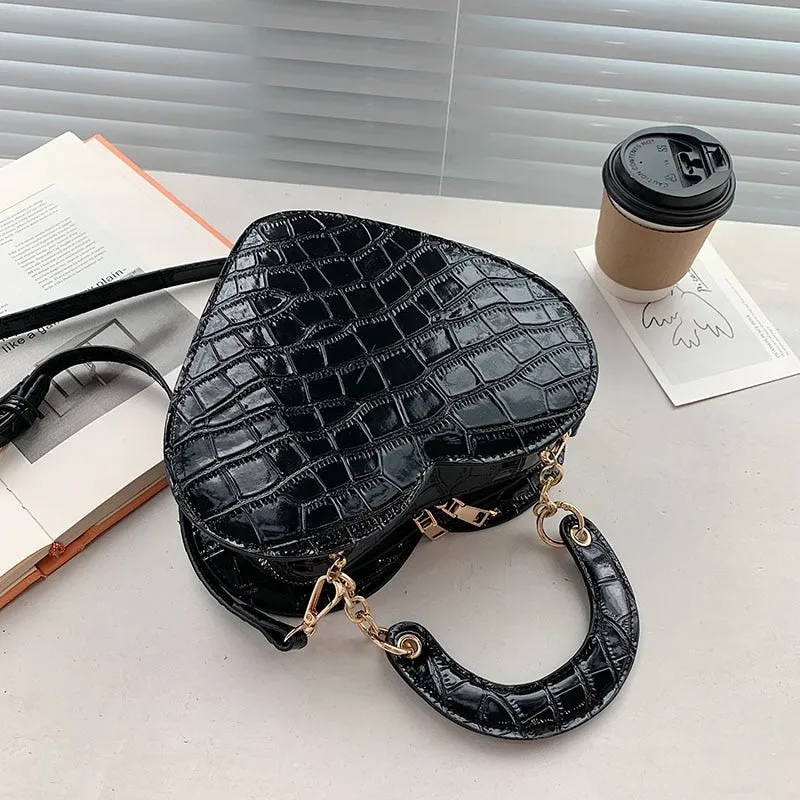 Heart Tote Bag PU Leather Crossbody Shoulder Purse Handbags