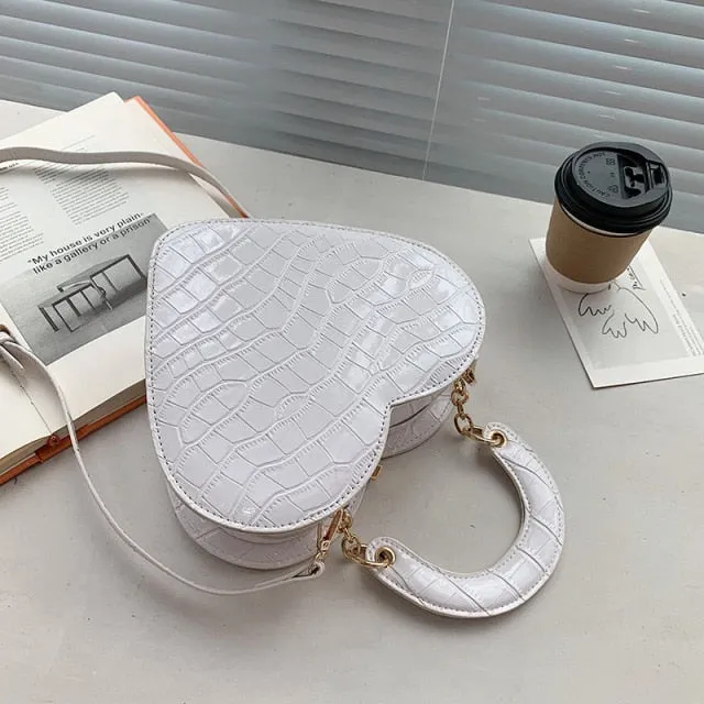 Heart Tote Bag PU Leather Crossbody Shoulder Purse Handbags