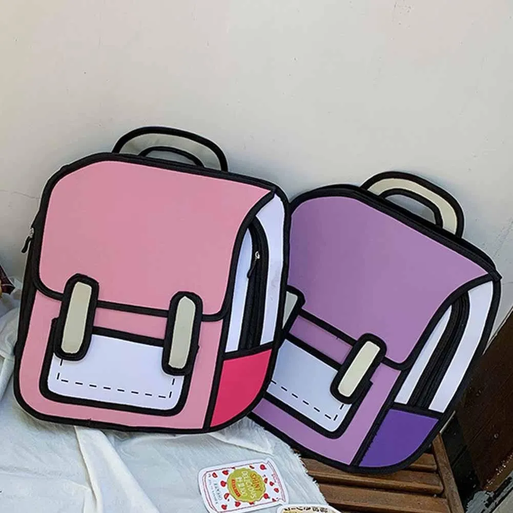 Kawaii 3D Cartoon Canvas Backpacks