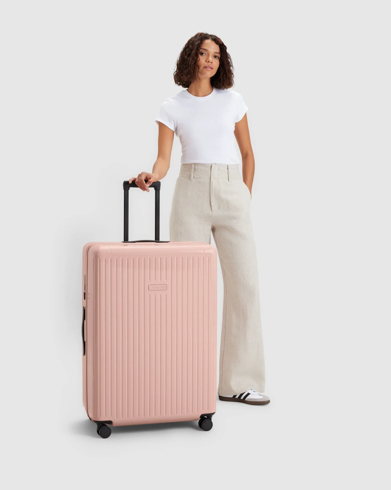 Large Check In Suitcase - Whisper Pink