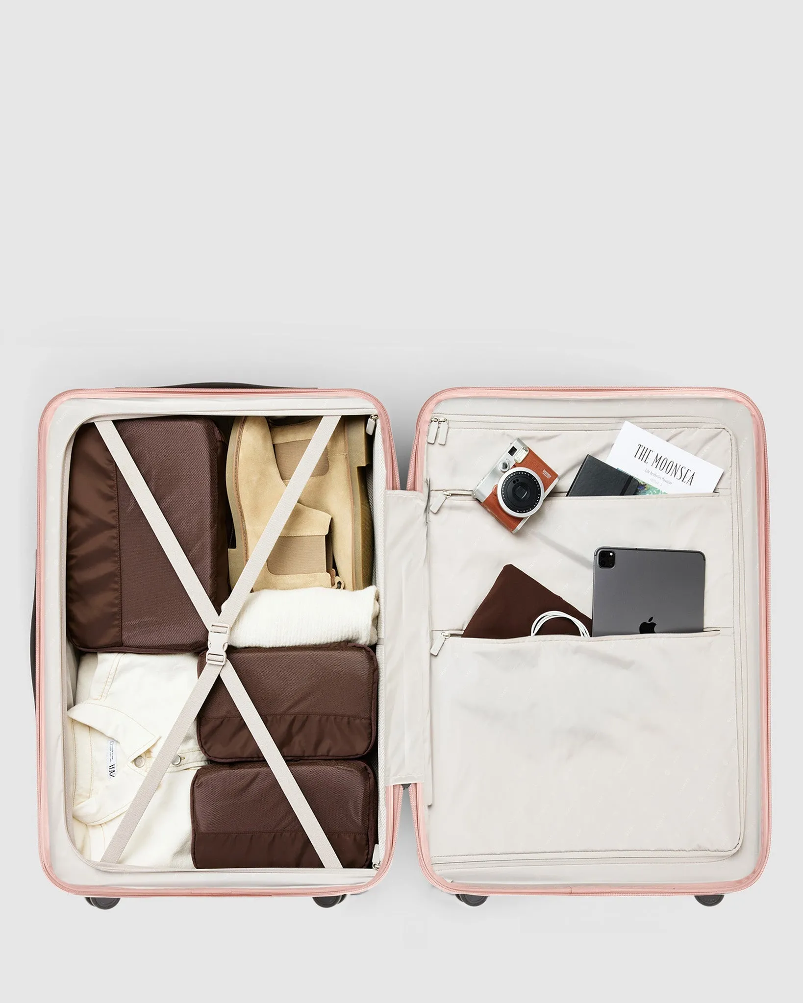 Large Check In Suitcase - Whisper Pink