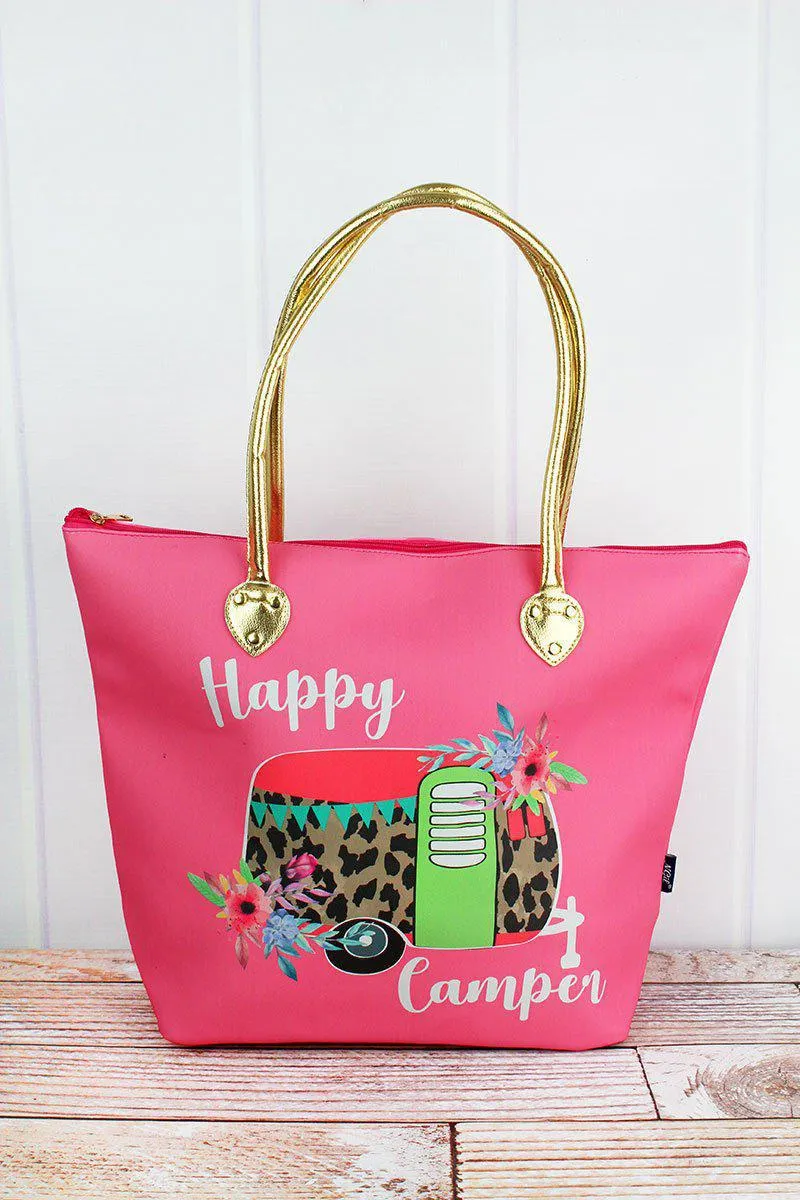 LEOPARD CAMPER TOTE – CORAL