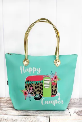 LEOPARD CAMPER TOTE – MINT
