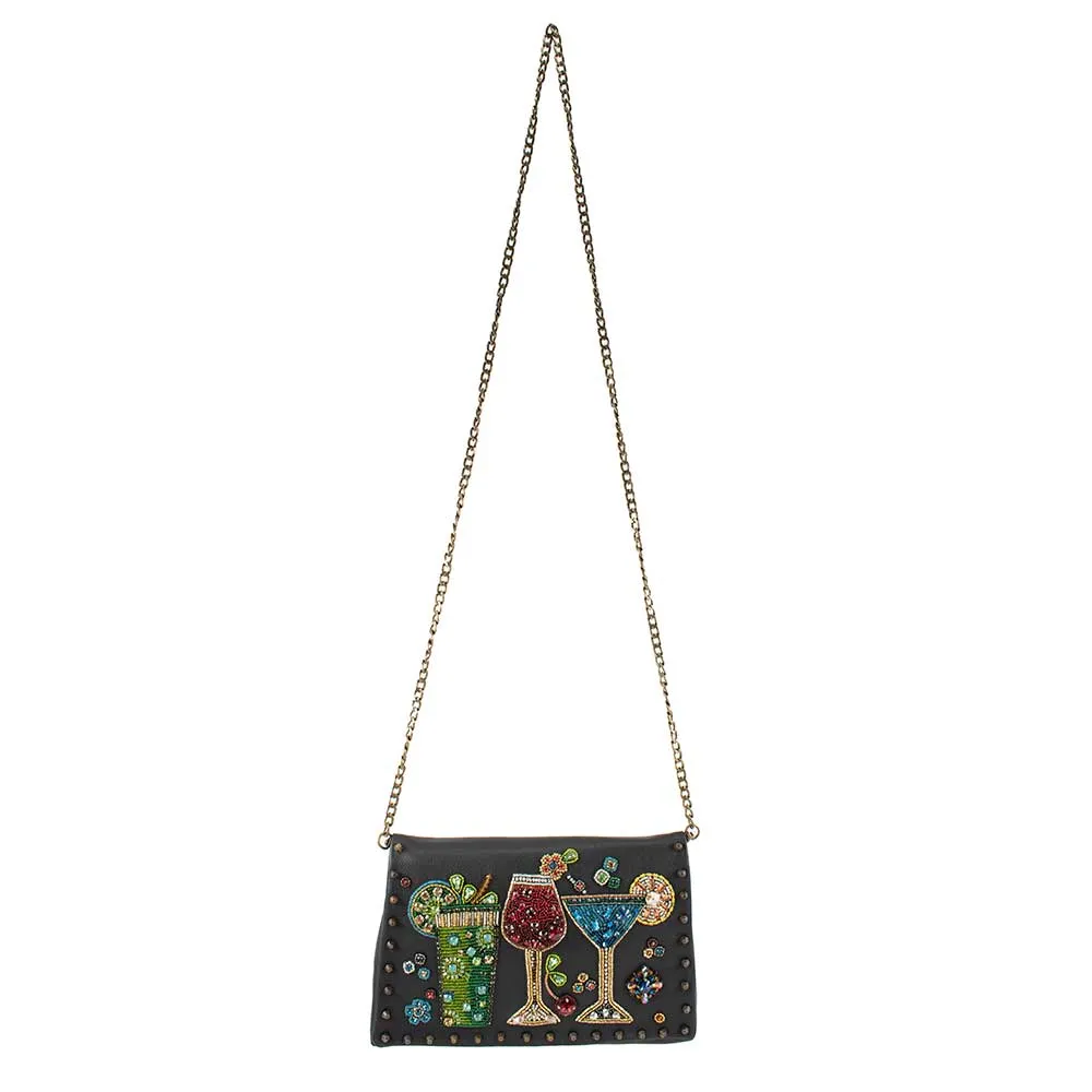 Mary Frances Stay and Party Dark Gray Stay and Party Crossbody Handbag New
