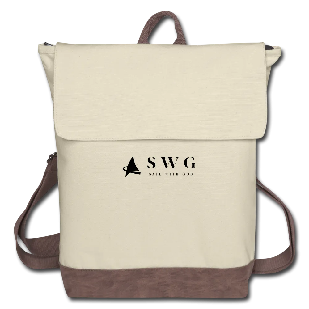 "SWG/Sail with God" Canvas Backpack