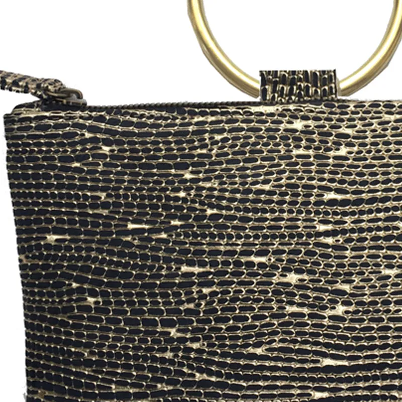 Ring Wristlet - Black & Gold Fancy