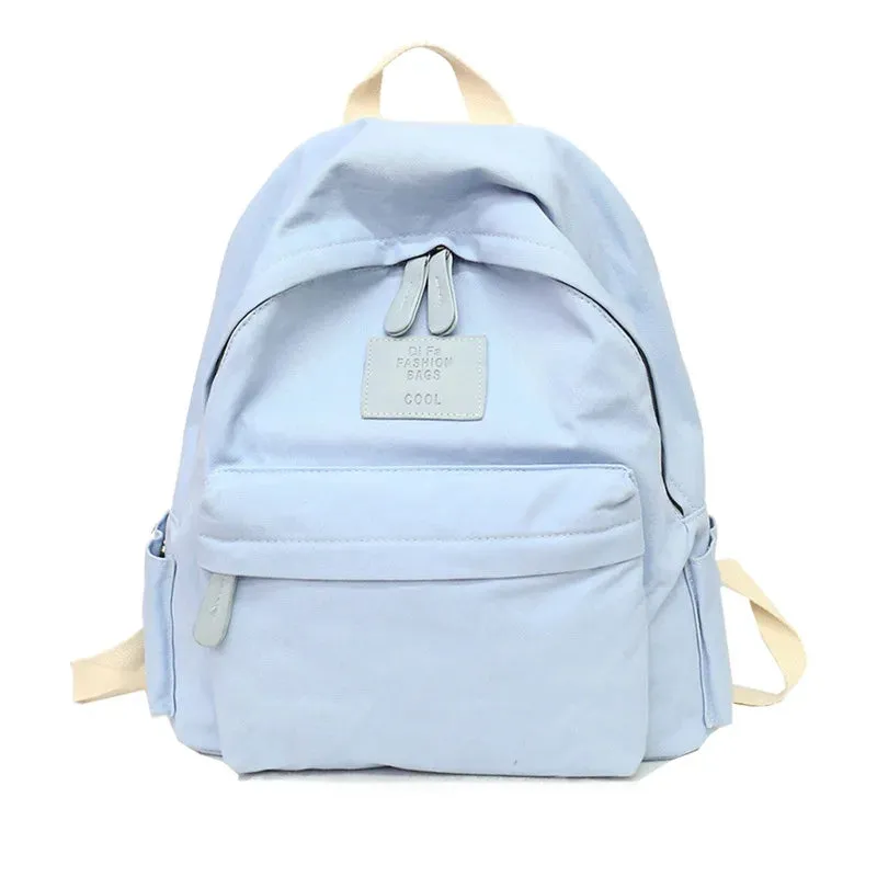 UAKISS  -  New Solid Color Canvas Backpacks Casual Ladies Backpack College Style Student Schoolbag Simple Versatile Shoulder Bag