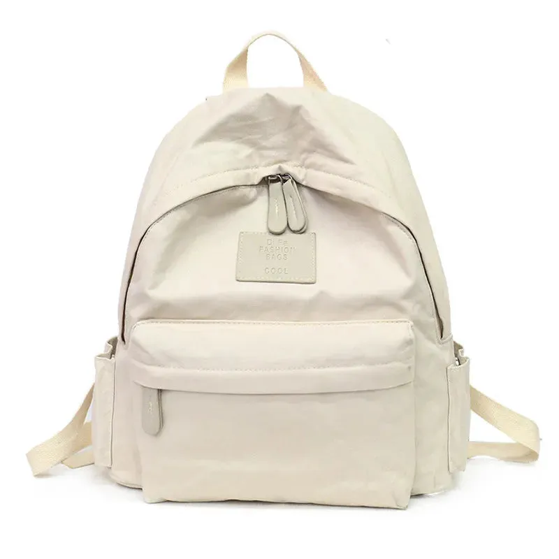 UAKISS  -  New Solid Color Canvas Backpacks Casual Ladies Backpack College Style Student Schoolbag Simple Versatile Shoulder Bag