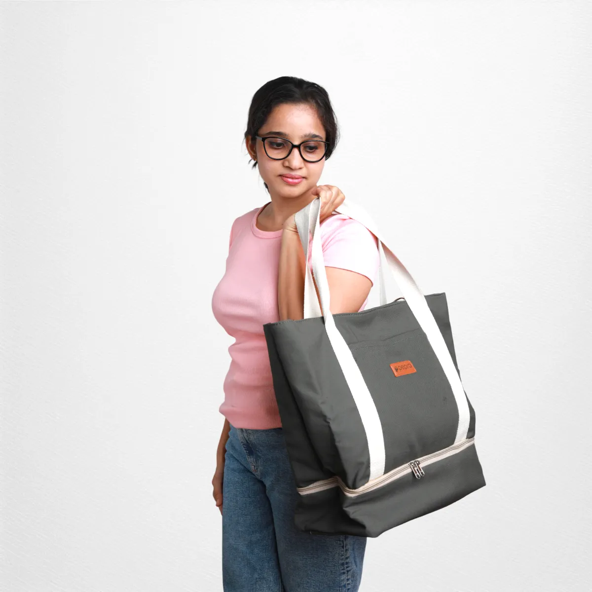 Weekend Travel Tote Bag With Luggage Sleeve | Cotton | Spacious | Utility